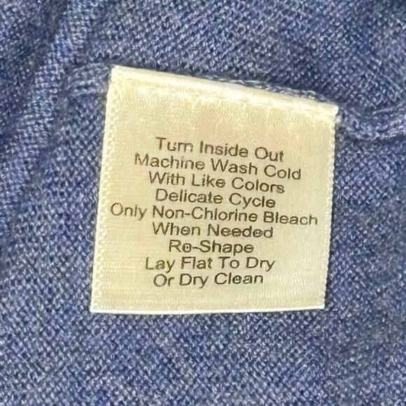 Joseph Abboud Merino Wool V-neck Pullover Sweater Men's L | Blue | EUC - Picture 5 of 10